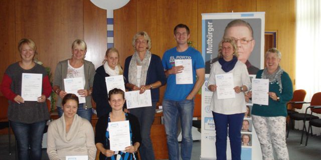 Teilnehmerinnen und Teilnehmer der Schulungen in Bruchhausen-Vilsen