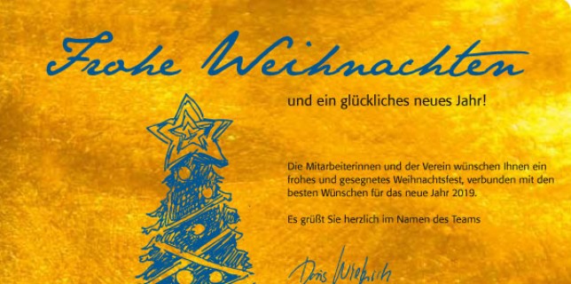 Frohe Weihnachten und ein glückliches neues Jahr 2019!