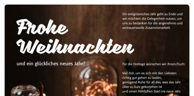 Frohe Weihnachten und ein glückliches neues Jahr!